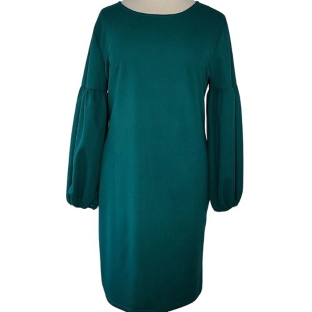 Shein Green Long Bishop Sleeve Dress‎